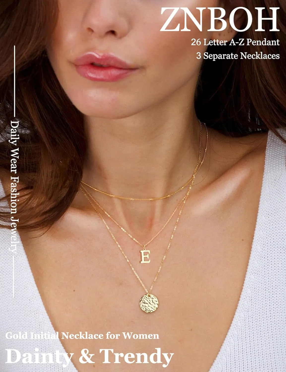 Layered Initial Necklaces for Women 14K Gold Plated Letter Dainty Choker Necklace Set Trendy Layering Personalized A-Z Initial Coin Pendant Stacked Chain Jewelry Gift