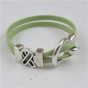 Lime Green Awareness Flat Leather Bracelet