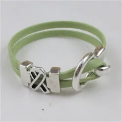 Lime Green Awareness Flat Leather Bracelet