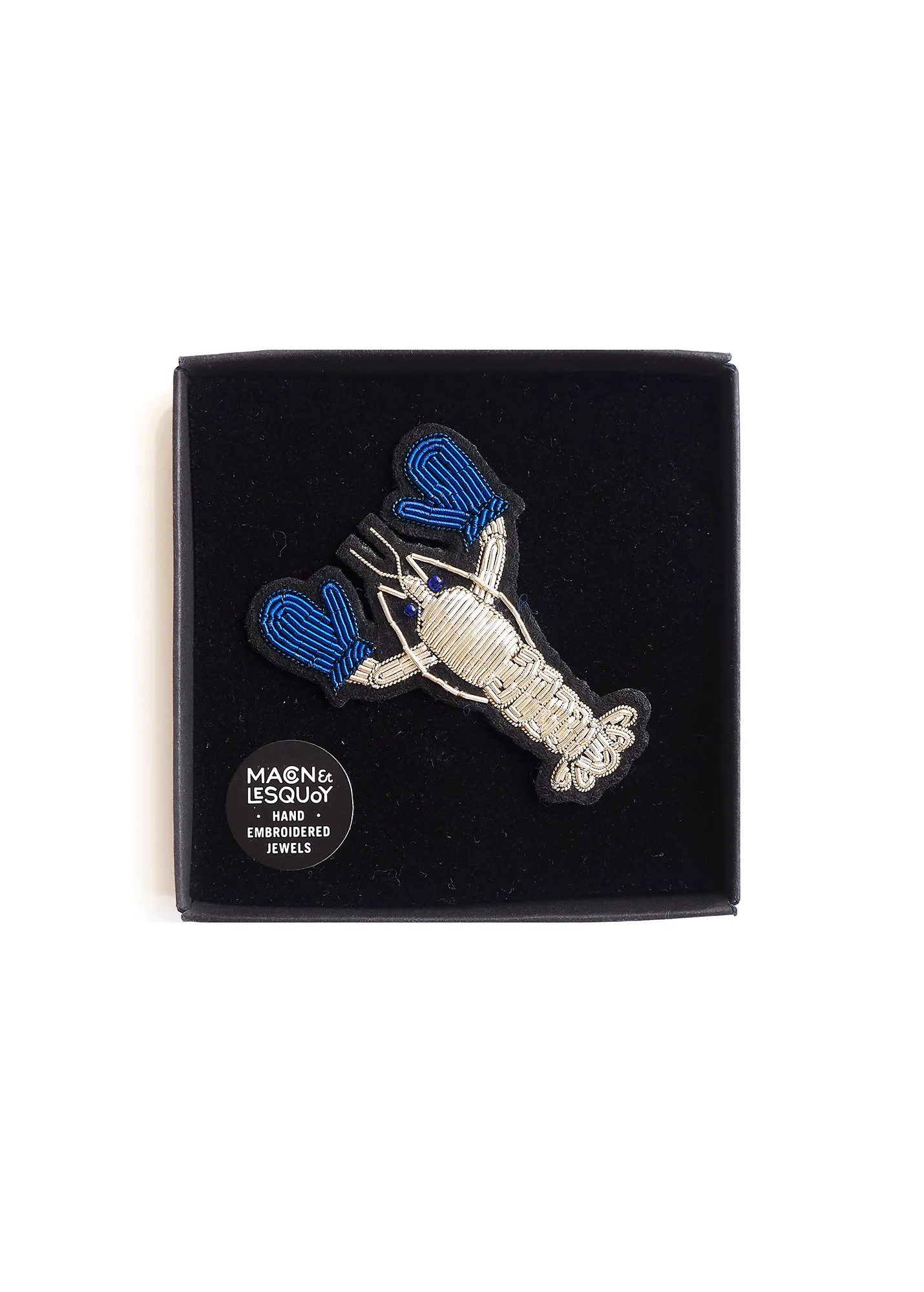 Lobster with gloves embroidered brooch - SAINT JAMES x Macon & Lesquoy (BLANC/BLEU)