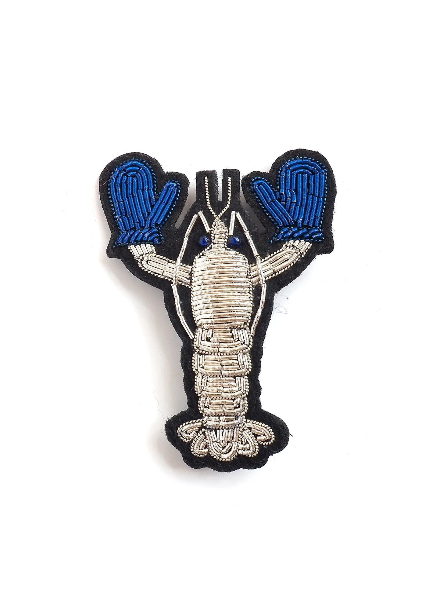 Lobster with gloves embroidered brooch - SAINT JAMES x Macon & Lesquoy (BLANC/BLEU)