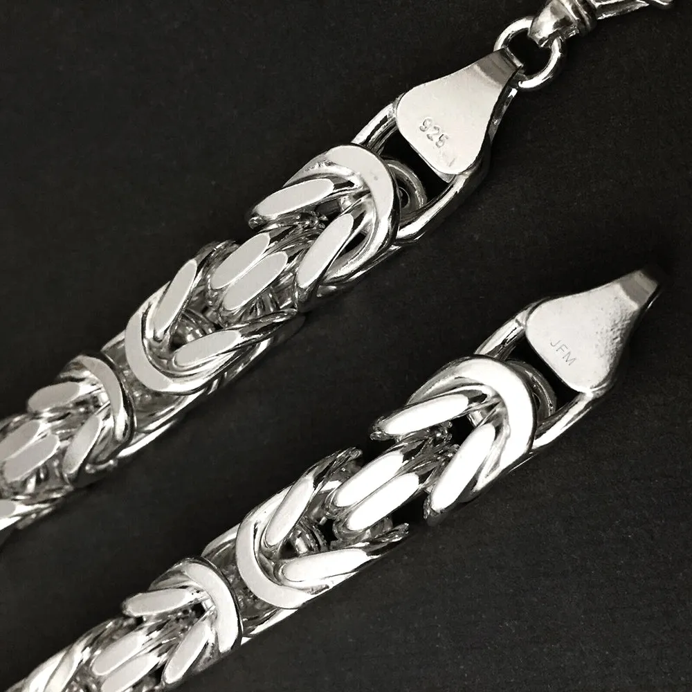 Men's Heavy Chain Bracelet Solid 925 Silver King Link 10mm 130GR