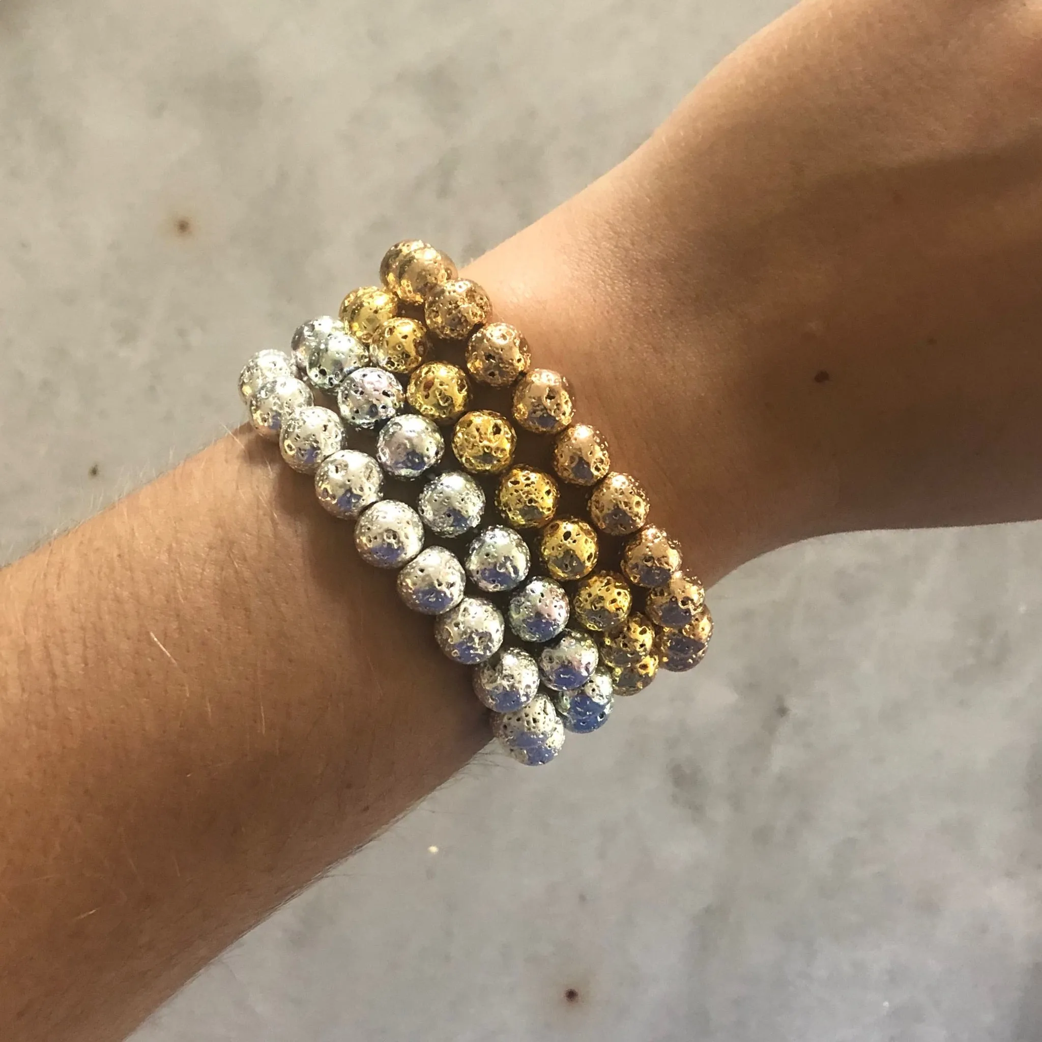 Metallic Lava Bracelets