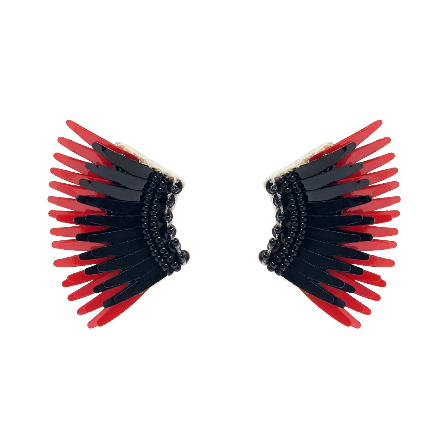 Mini Madeline Earrings Black Red by Mignonne Gavigan