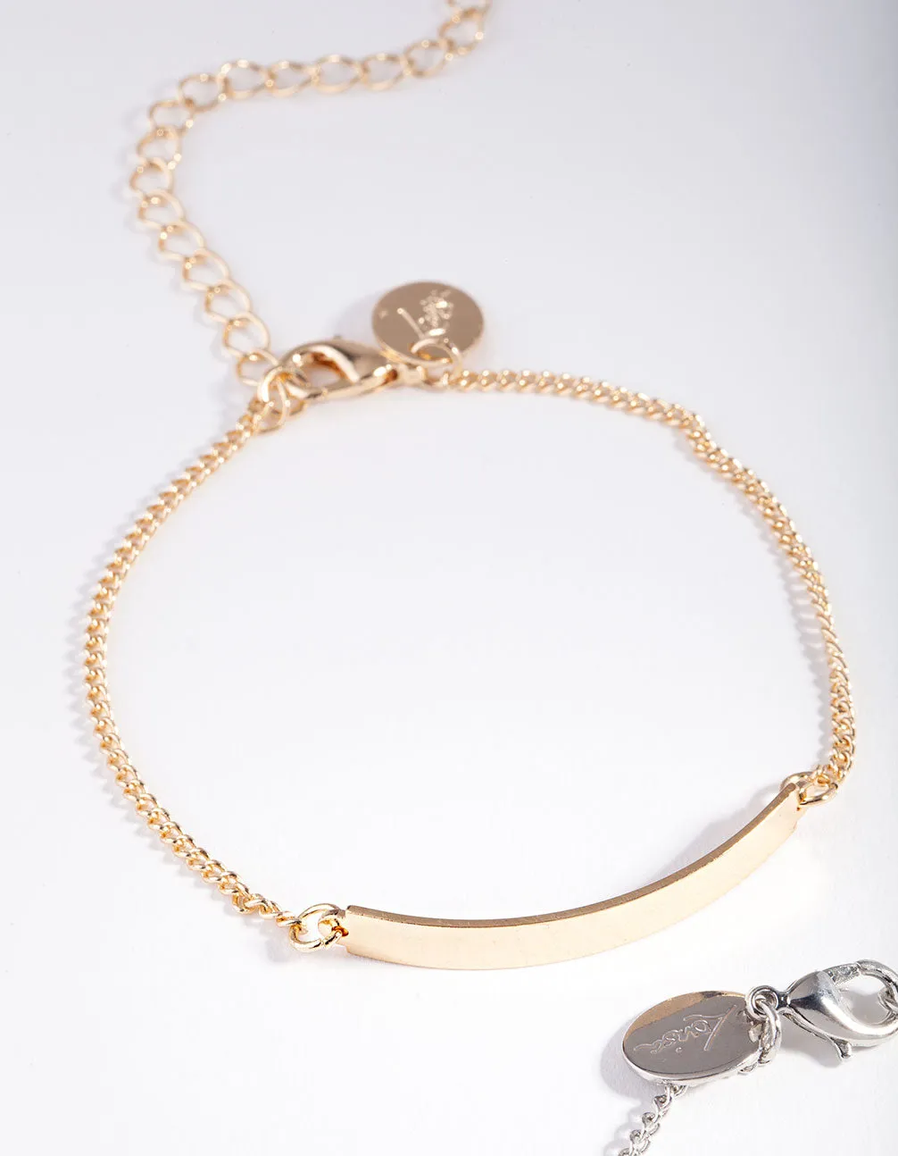 Mixed Metal Bar Chain Bracelet Pack