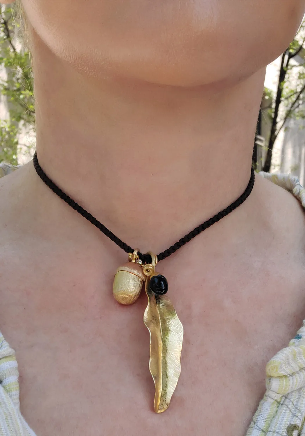 Ole Lynggaard Forest 18K Yellow & Rose Gold Acorn Pendant | Large