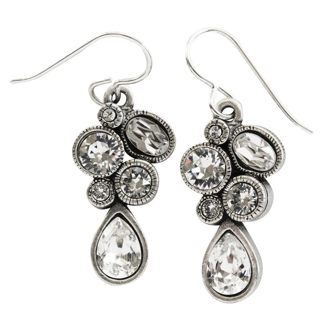 Patricia Locke "Leading Lady" Sterling Silver Plated Swarovski Earrings, All Crystal EF0989S