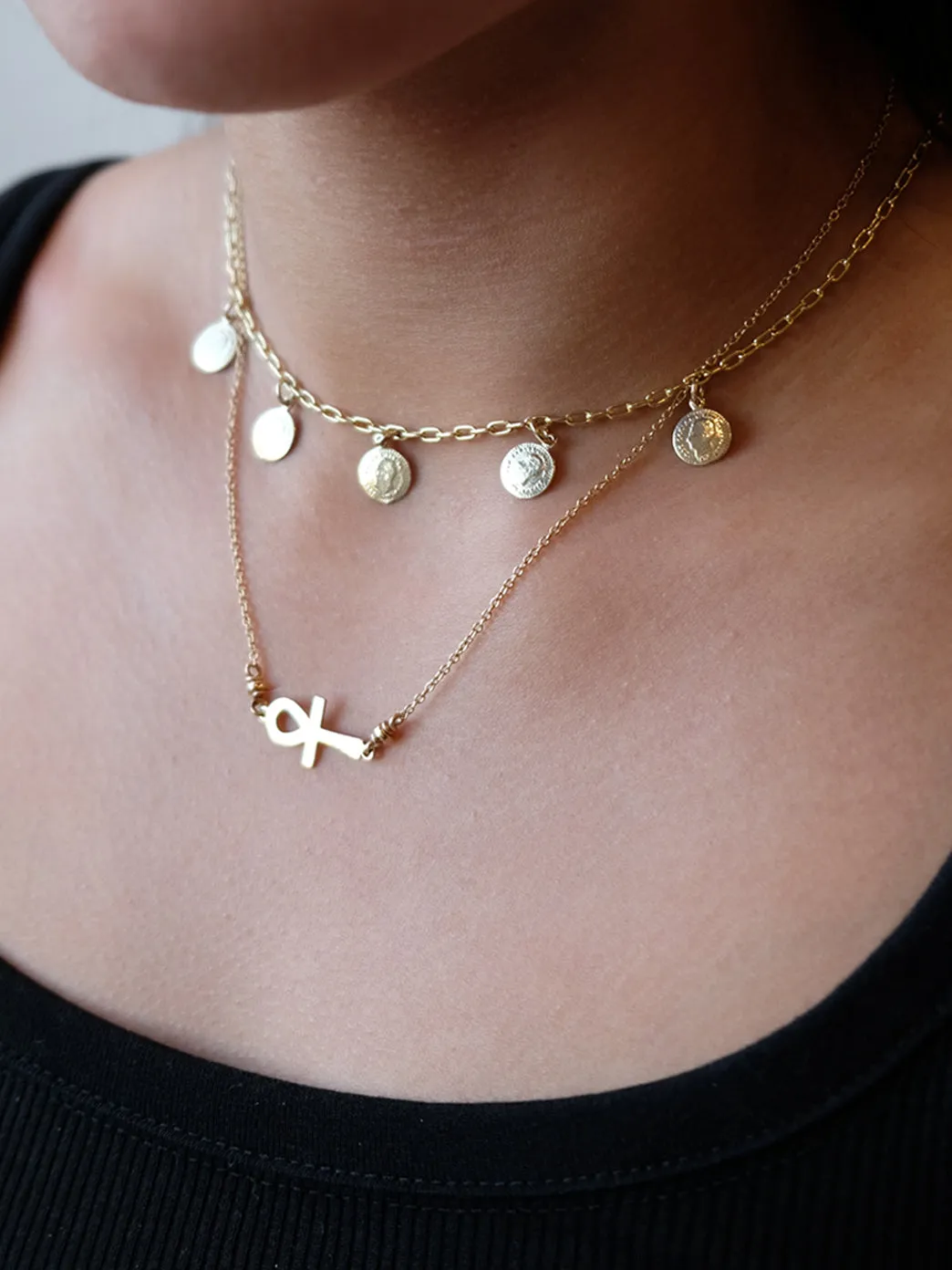 Petit Gold Ankh Necklace