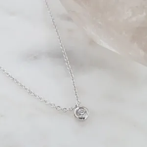 petite solitaire necklace