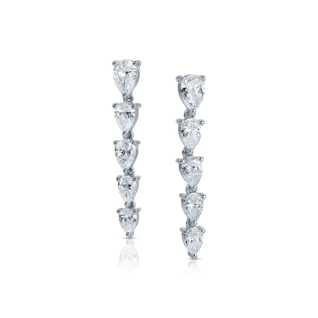 QUINN GRADUATED PEAR DIAMOND DROP EARRINGS