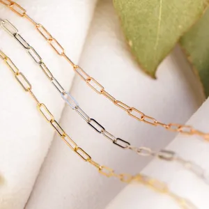 "FOXY" - 14K GOLD PAPERCLIP CHAIN NECKLACE