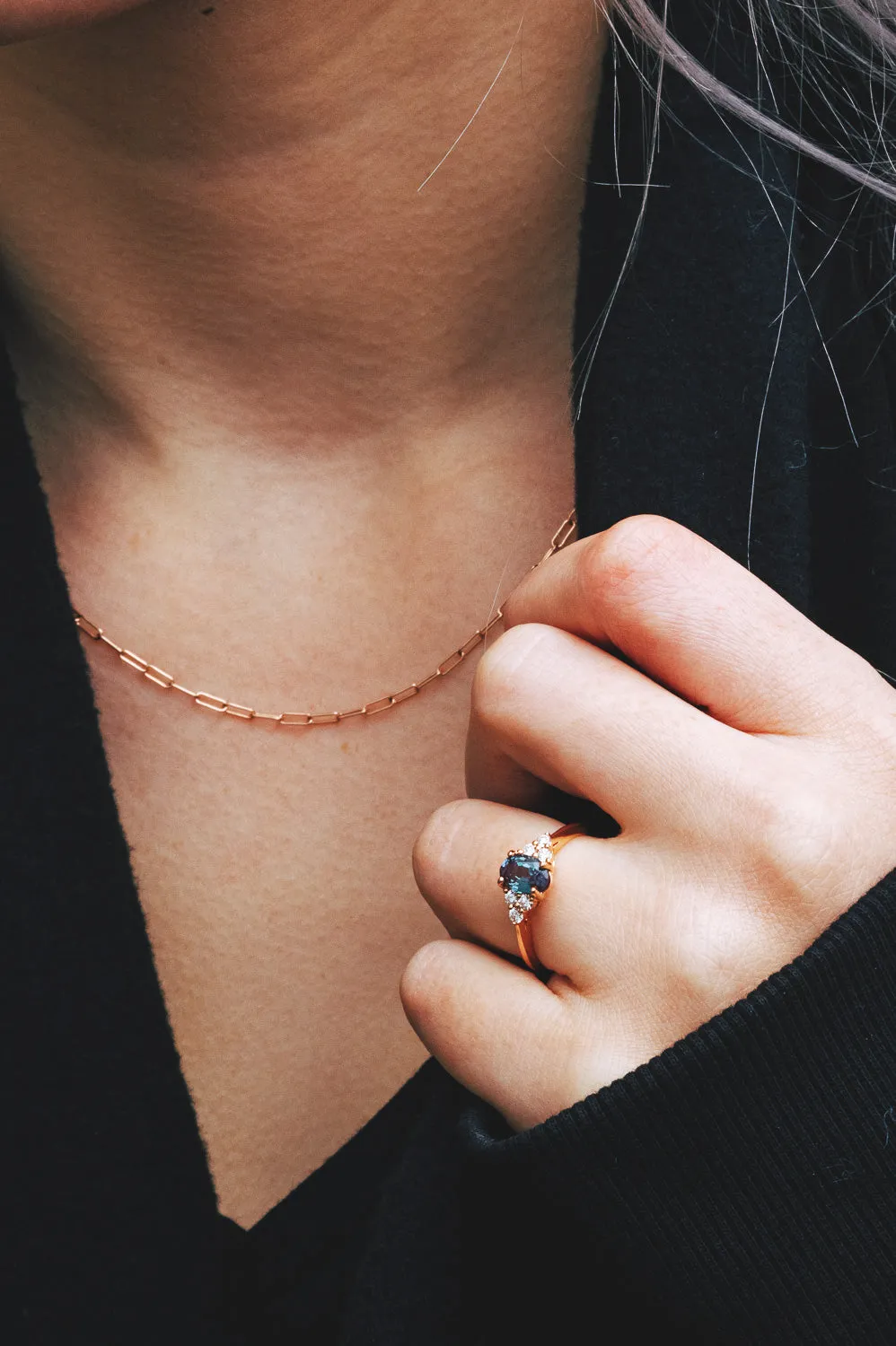 "FOXY" - 14K GOLD PAPERCLIP CHAIN NECKLACE