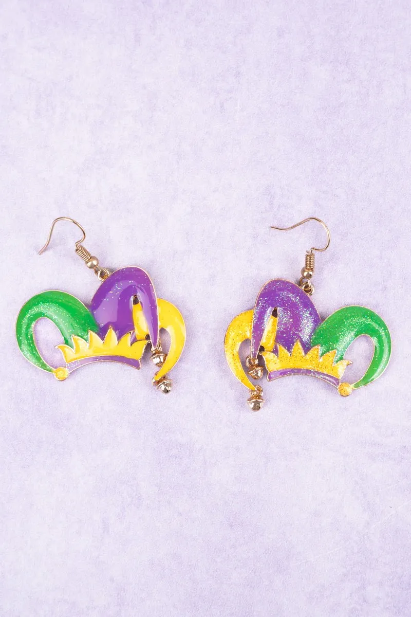 SALE! Crystal Avenue Just Here For The Fun Jester Earrings