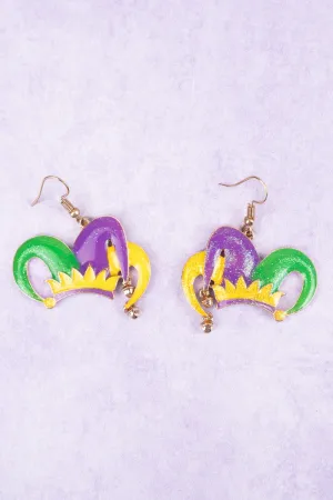 SALE! Crystal Avenue Just Here For The Fun Jester Earrings