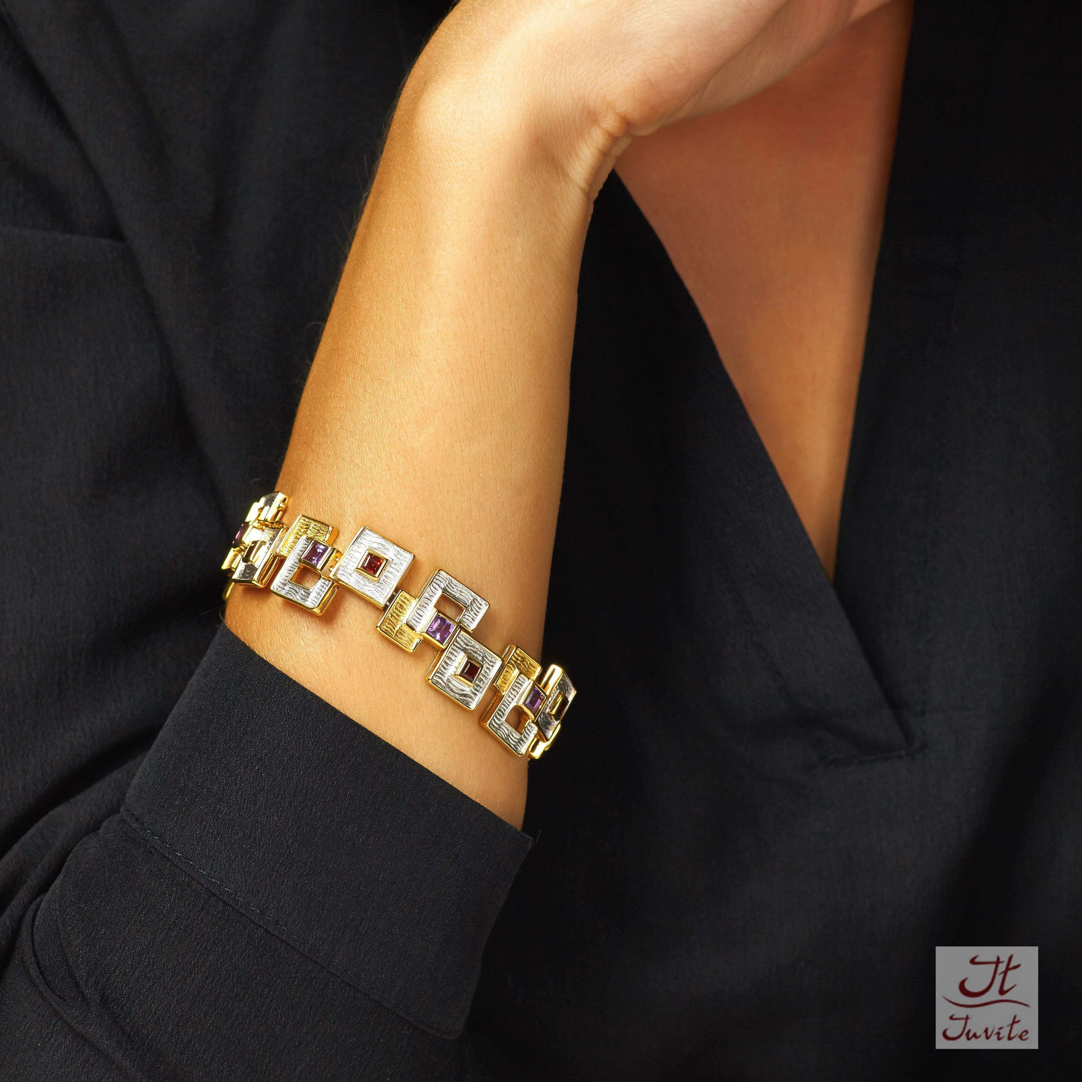 Shatter Square Sterling Silver Bracelet