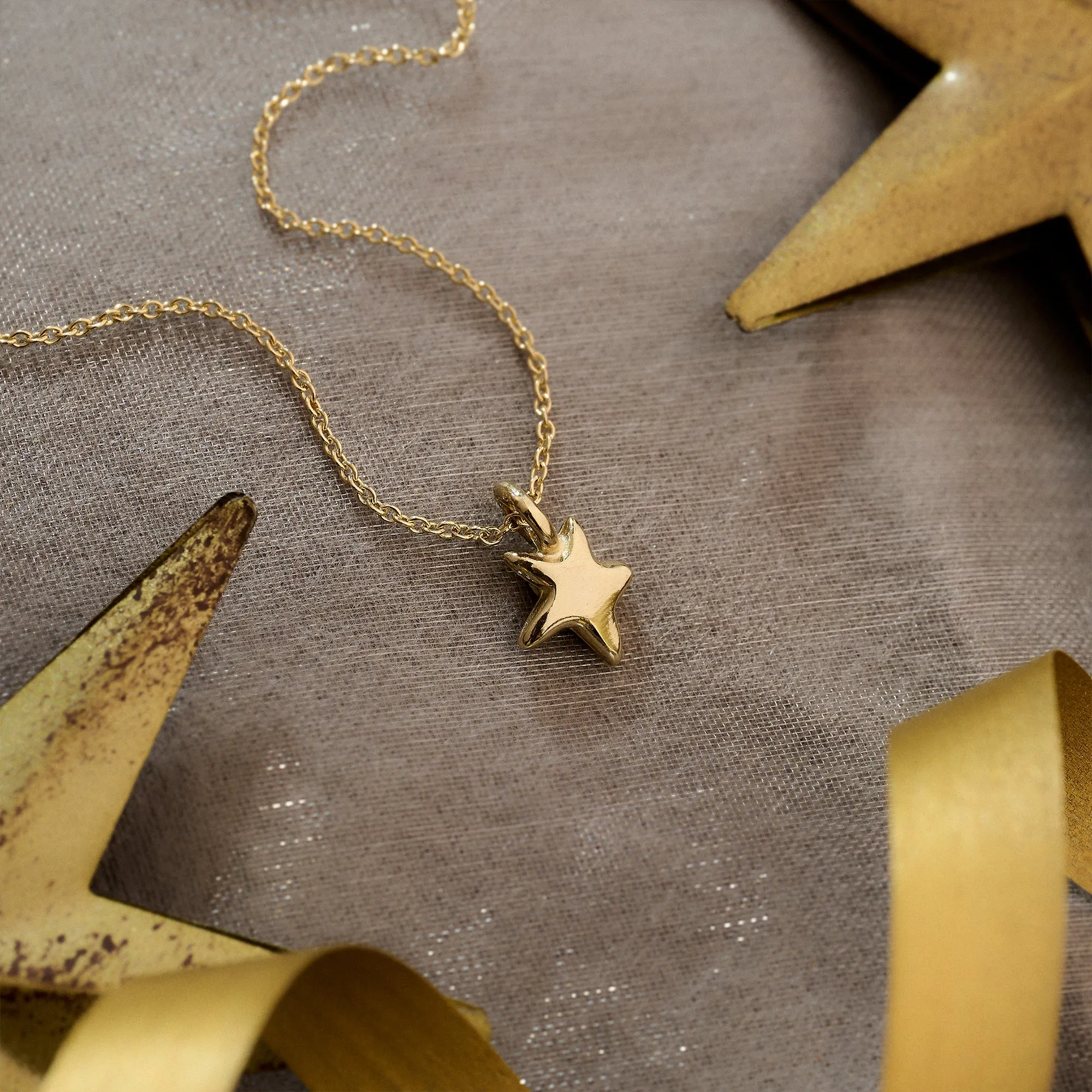Stardust Solid Gold Necklace