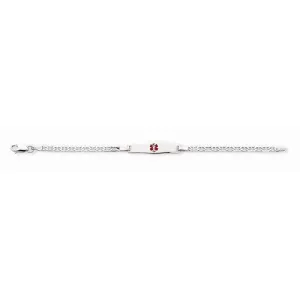 Sterling Silver Childrens Medical Id Bracelet with Anchor , 6 inches, Wonderful Bracelets For Women