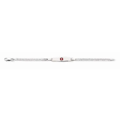 Sterling Silver Childrens Medical Id Bracelet with Anchor , 6 inches, Wonderful Bracelets For Women