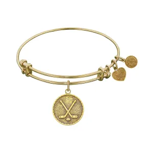 Stipple Finish Brass Hockey Angelica Bangle Bracelet, 7.25"