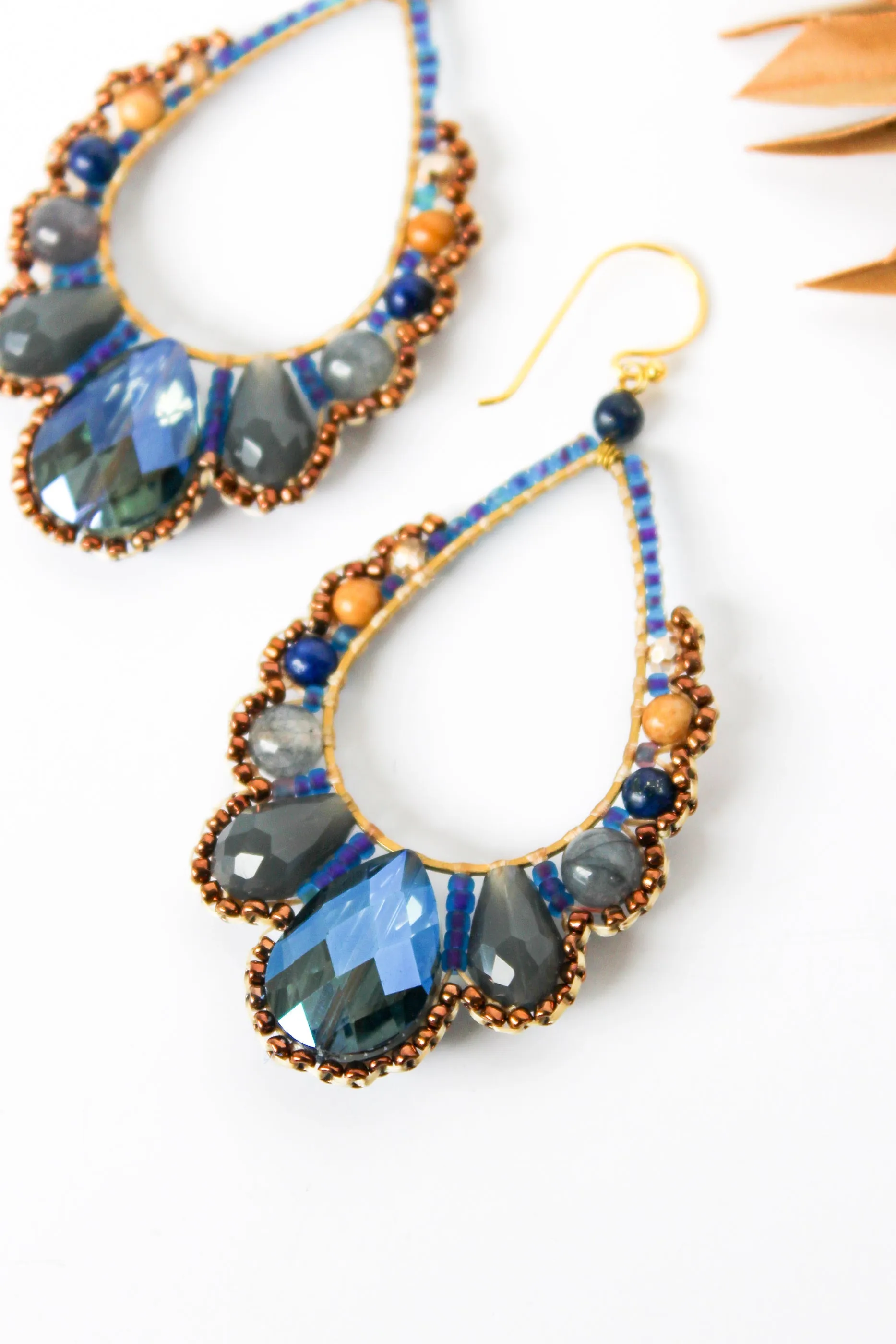 Thai Crystal Scalloped Earrings