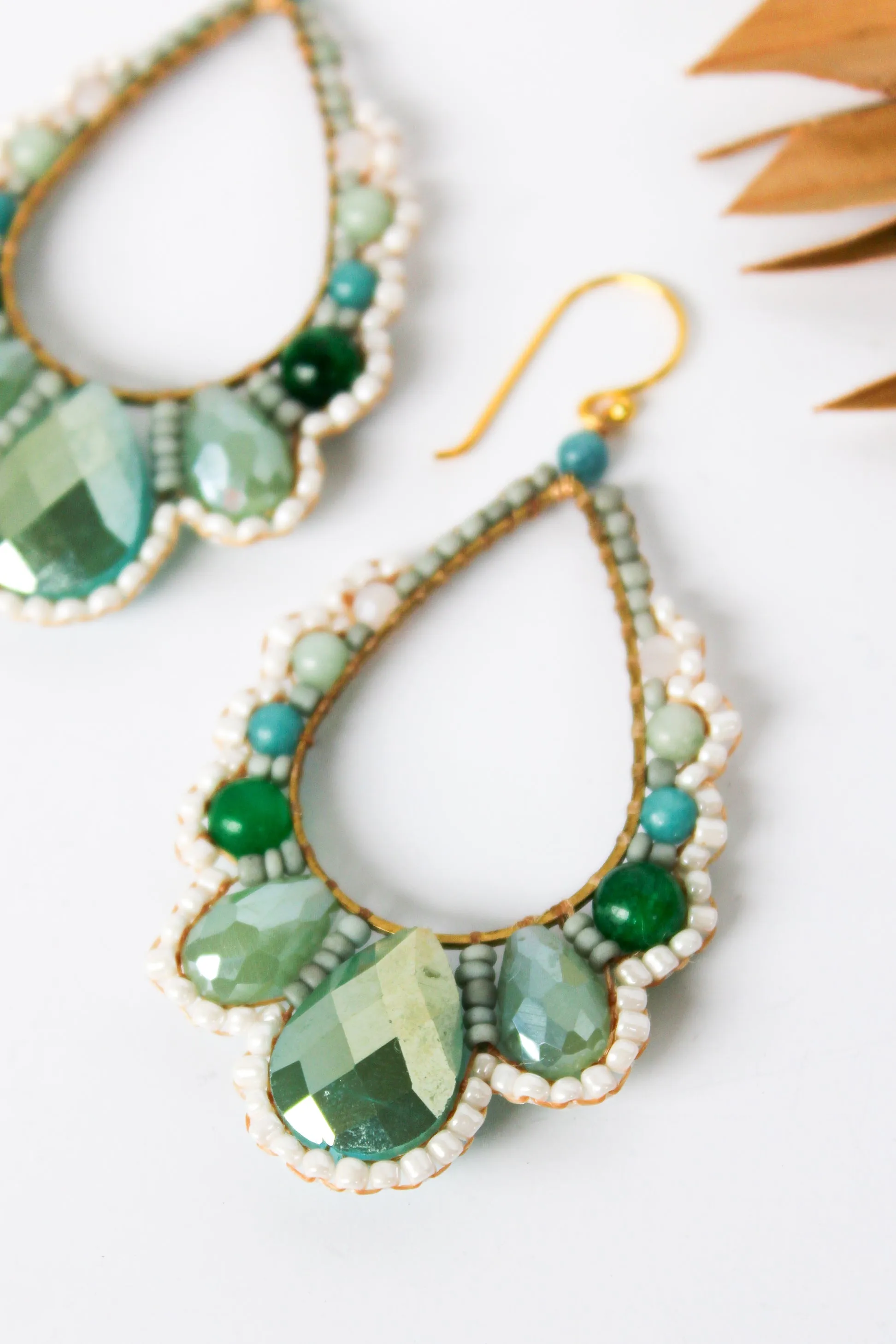 Thai Crystal Scalloped Earrings