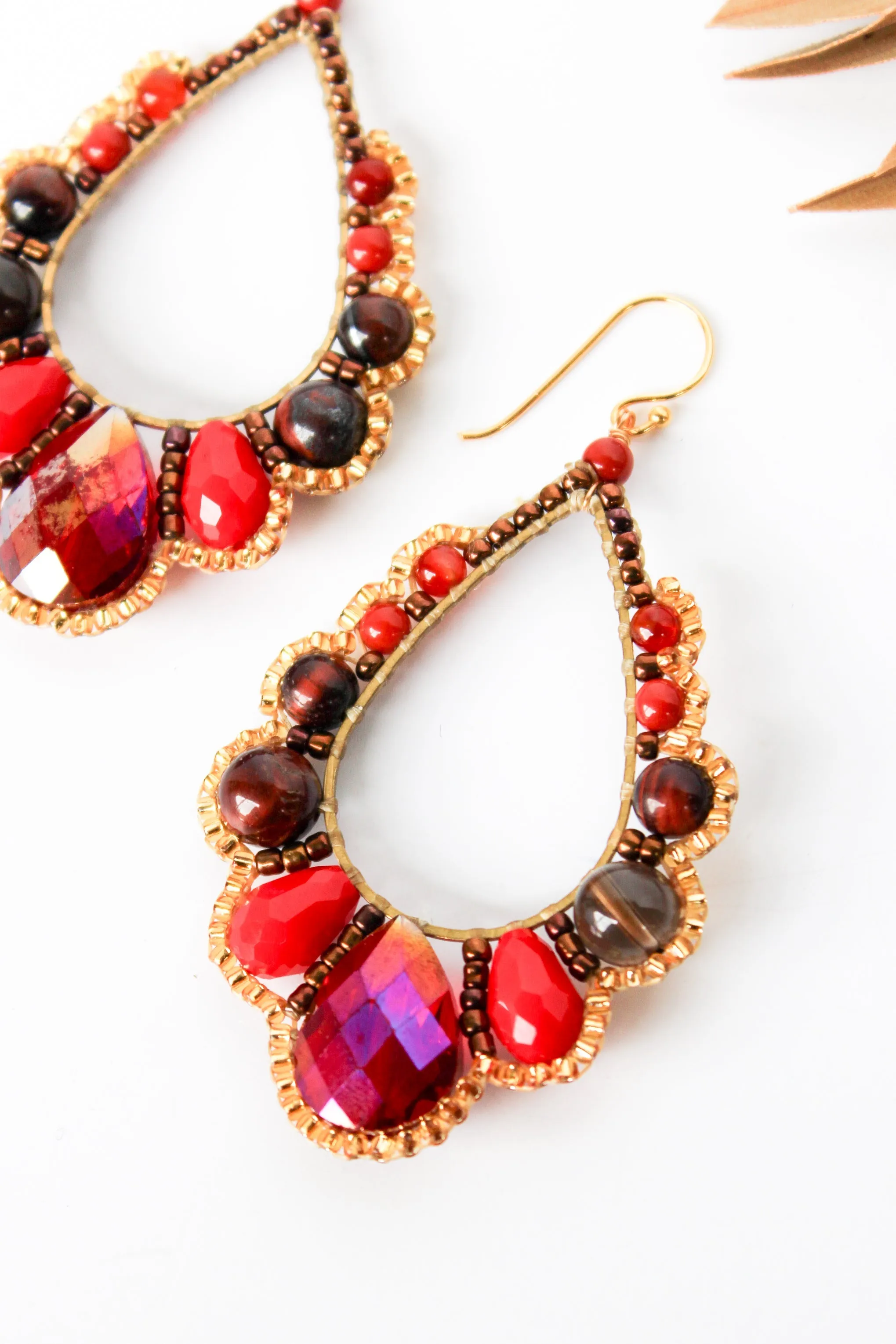 Thai Crystal Scalloped Earrings
