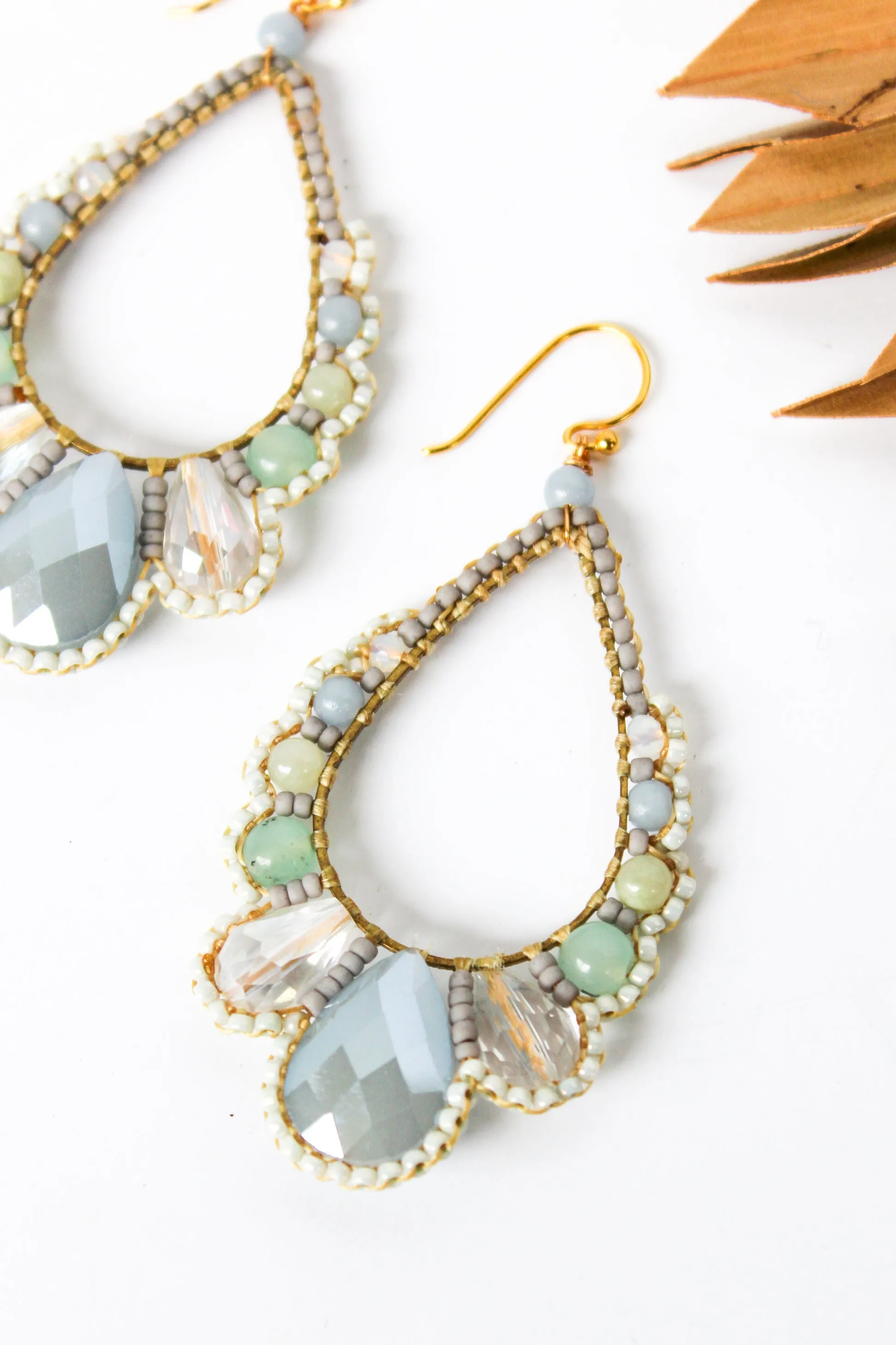 Thai Crystal Scalloped Earrings