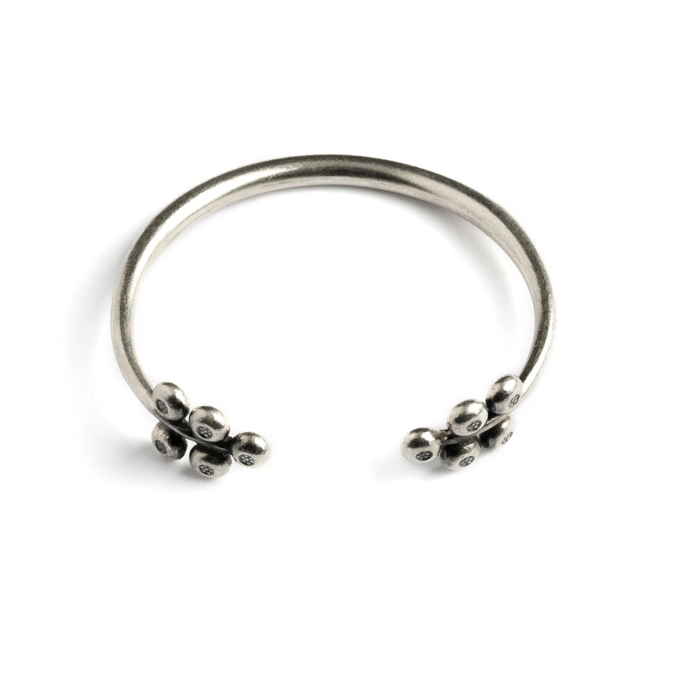 Tribal Silver Cuff with Spheres