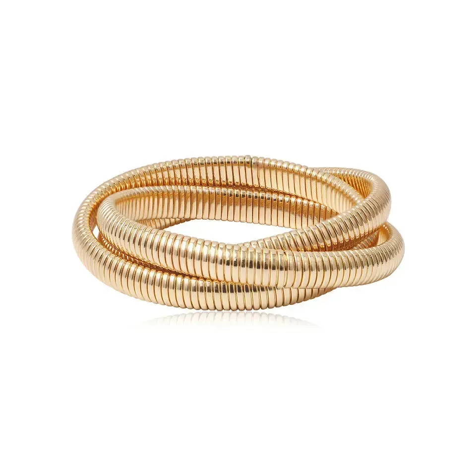 Triple Threat Exaggerated Stretch Snake Bangles
