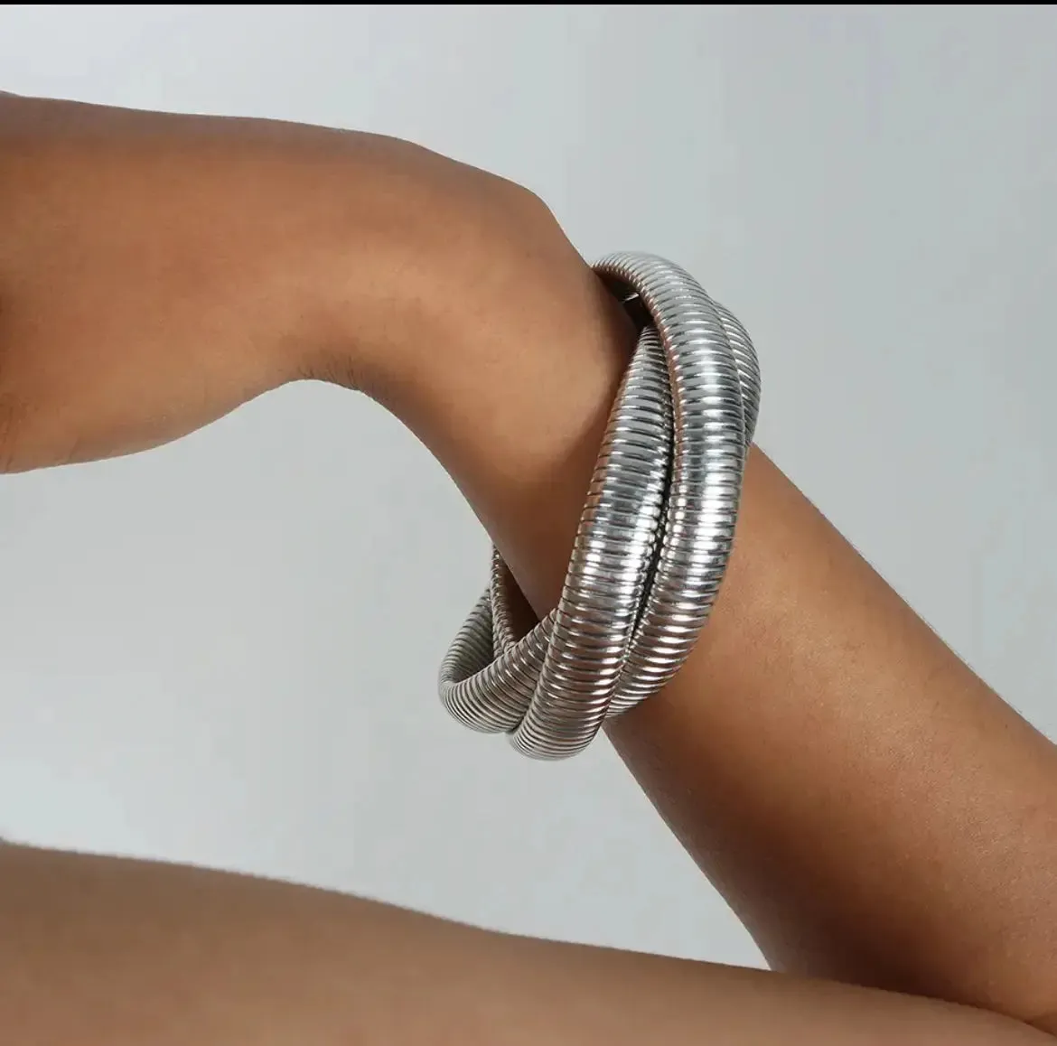 Triple Threat Exaggerated Stretch Snake Bangles