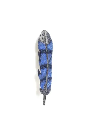 Trovelore Blue Jay Feather Brooch Pin