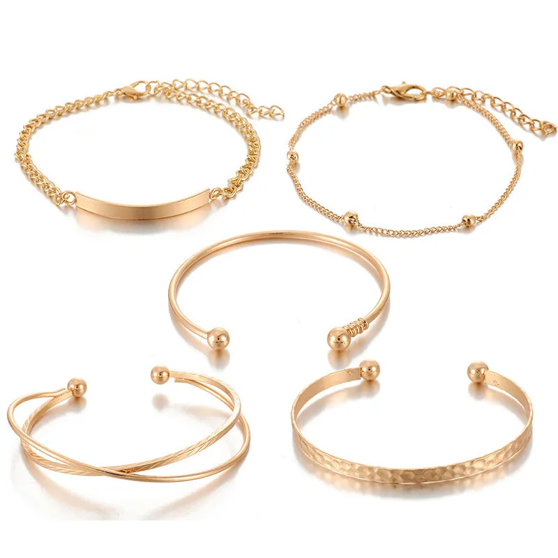 Vintage metal water ripple bracelet