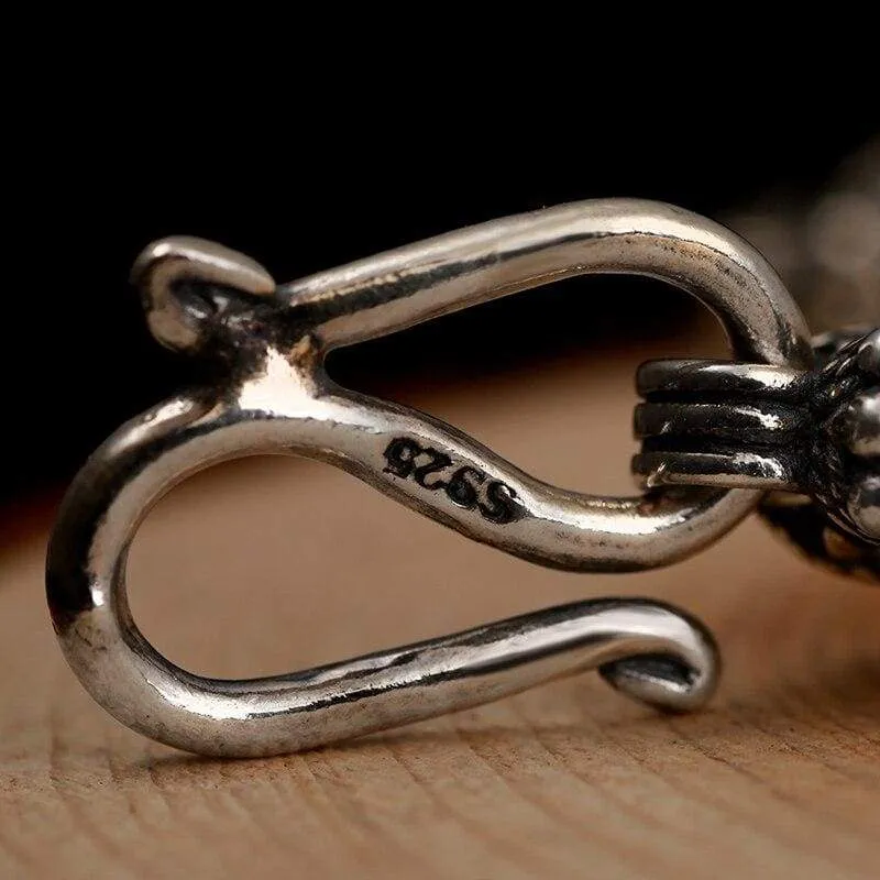 ZABRA Genuine 925 Sterling Silver Couple Dragon Bracelet Men Vintage Punk Rock Bracelets Biker Gothic Jewelry Pulsera Hombre